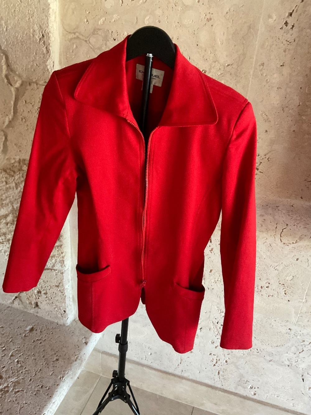 Emanuel Ungaro Vintage Red Blazer Zipper frontsize 8/42